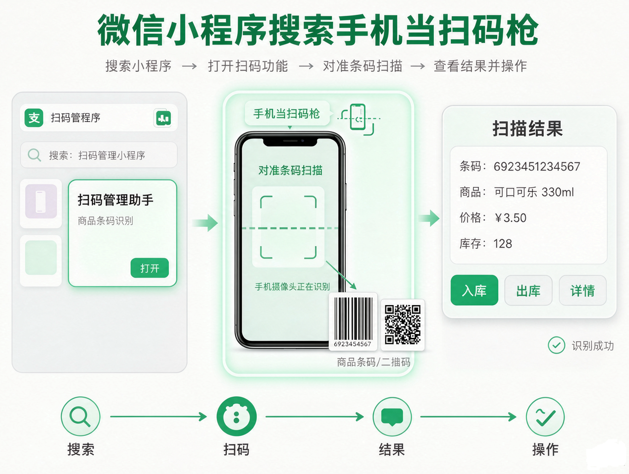 微信小程序搜索“手机当扫码枪”